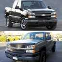 AS Headlight Assembly for 2003 2004 2005 2006 Chevy Silverado/Avalanche 1500 2500 3500 Driver and Passenger Side Headlamp Replacement Pair - Not Fits Body Cladding Models