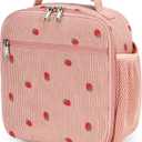 LEDAOU Lunch Box Kids Lunch Bag Insulated Cute Lunchbox Reusable Small Toddler Lunch Bags for School Travel or Picnic (Strawberry pink)