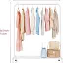 Clothing Clothes Rack with Storage Shelf, 45" L Standard Garment Rack for Hanging Clothes, Metal Portable Wardrobe Rack for Laundry Room, Bedroom, White