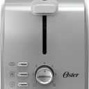Oster 2-Slice Toaster with Extra Wide Slots, Bagel Toaster, Stainless Steel