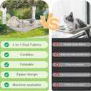 HiPetpy 2 Pack Cat Window Perch, Glow in The Dark Foldable Cat Hammock with Sunken Design & Removable Soft Cover, Breathable Cordless Window Bed for Resting Indoor Kitten (Shallow Perch, 2 Pack - L)