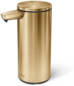 simplehuman 9 oz. Touch-Free Automatic Rechargeable Sensor Pump, Brass Stainless Steel 