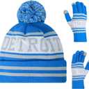 Vintage Classic Skull Cap Beanie Hat Cuffed Winter Hat Knit Comes with Warm Gloves Gifts for Men Women Fans (Medium-Large)