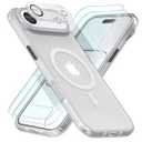 beuxece Magnetic for iPhone 17 Air Case [Compatible with Magsafe] [Military Grade Drop Protection] [Anti-Fingerprint] Translucent Matte Shockproof Women Phone Case Cover, White