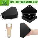 12 Pack Mice Bait Stations with Keys, Mouse Stations, WeatherResistant Mouse Station Box for Indoor Outdoor Keep Rat Mice Away Pets Safe, Dual Entry Tunnel, Black