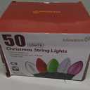 Minetom Vintage C9 LED Christmas Lights Outdoor Multicolor, 50 Feet C9 String Lights for Christmas Tree Roofline Holiday Party Indoor Outdoor Garden Patio Backyard Cafe Xmas Decoration, Green Wire