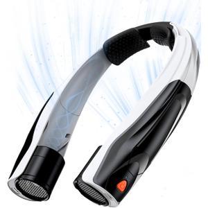 Portable Neck Fan Rechargeable: Free Hands Extra-long Battery Life 6000mAh Strong Air Volume Fast Cooling for Outdoor Enthusiasts - Travel Hiking Climbing (Black)