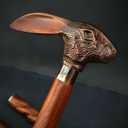 Vintage Antique Walking Cane Wooden Walking Stick Silver Brass Handle Knob Gift Handmade