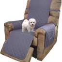 U-NICE HOME Recliner Chair Covers Reversible Chair Cover Pet Covers for Dogs with Elastic Straps Water Resistant Diamond Quilted (23''Recliner Small, Dark Grey/Light Grey)