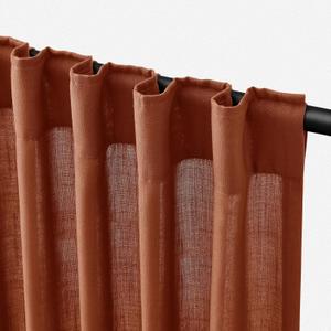 Terracotta Linen Curtains 84 inches Long 2 Panel Set Back Tab Rod Light Filtering Semi Sheer Rust Colored Curtains 84 inches Long Soft Thick Cotton Cloth Textured Boho Farmhouse Room Decor