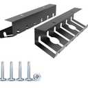 2 Pcs of Cable Management Under Desk for Easy Mounting Metal Under Desk Cable Organizer for Office, Home Cable Tray Holder (UnderDeskCM)