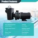 W3SP1580X15 Pool Pump for Hayward PowerFlo LX 1.5 HP Single speed motor Above Ground Pool Pump 115V,11.2A,60HZ,3450RPM