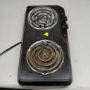 OVENTE Electric Double Burner, 1700W Coil Hot Plate, Black BGC102B
