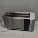 Mueller UltraToast Full Stainless Steel Toaster 4 Slice, Long Extra-Wide Slots for Bagels and Waffles, 6 Browning Levels, LED Display, Cancel/Defrost/Reheat Functions & Removable Tray, Kitchen Gadgets
