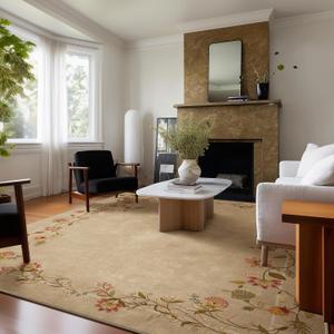 5x7 Area Rugs for Living Room: Washable Bedroom Rug Stain Resistant Non Slip Low Pile Soft Faux Wool Lightweight Rugs for Dining Room Kitchen Farmhouse Nursery Entryway Home Office Indoor