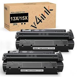 v4ink Compatible Toner Cartridge Replacement for HP 15X C7115X 13X Q2613X High-Yield Work with Laserjet 1000 1005 1200 1220 3300 3310 3320 3330 3380 1300 1150 Series, 2-Pack