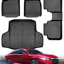 All Weather Floor Mats Cargo Liner for Honda Accord 2026 2025 2024 2023 (Include Hybrid) for Accord LX/Sport/EX-L/Touring Accessories Waterproof Nonslip Custom Front Rear Trunk Carpet Rug Set