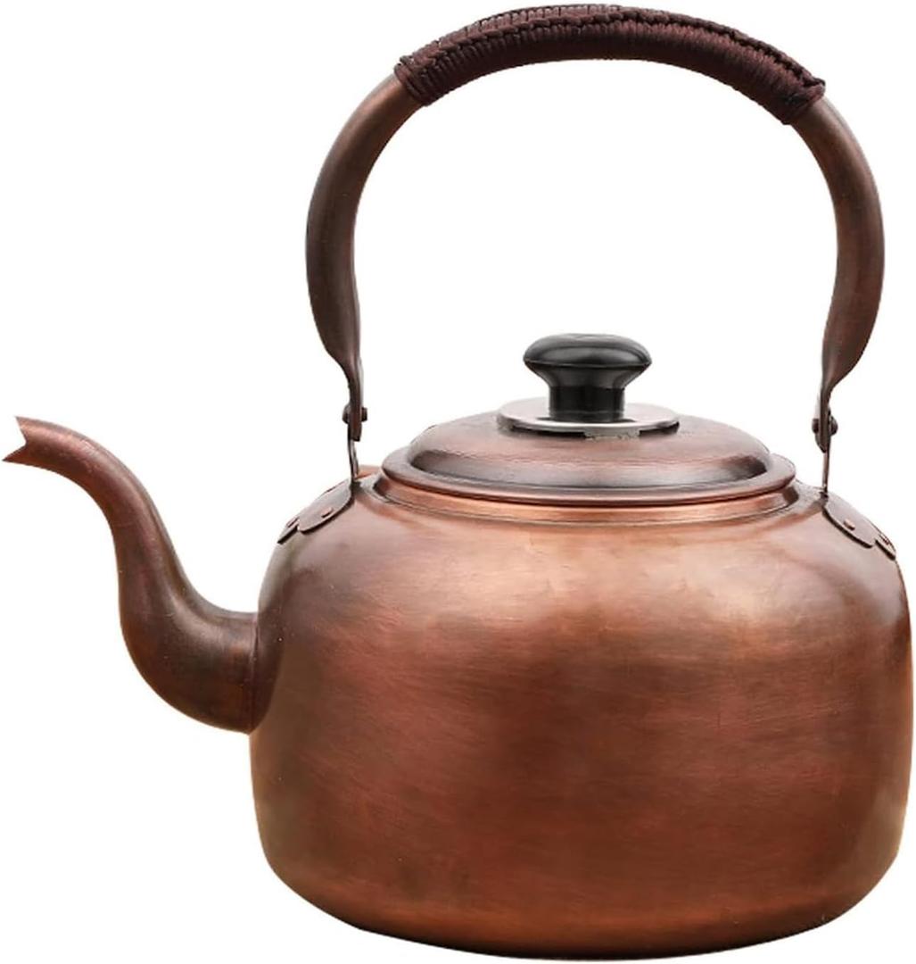 Generic Whistle Tea Pot,Tea Kettle,Copper Kettle,water boiling beep,with Ergonomic Handle, for Gas, Induction,Stovetops, 1627, FG001, 5.3 Quarts