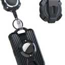 LIUGX Airtag Retractable Badge Holder with Belt Clip, Heavy Duty Badge Keychain, Airtag Holder/Case, Durable ID Card Holder (Holds 4 Cards), with 31.5 Badge Reel Key Chain, 10,000+ Rebound, 8oz