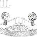 Corrugated Suction Cup Storage Holder,Suction Cup Shower Caddy,No-Drill Bathroom Suction Storage Box for Kitchen Bathroom Hotel