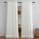 NICETOWN Linen Sheer Ivory Curtains 84 inches Long, Rod Pocket & Back Tab Faux Linen Semi Sheer Window Treatments Privacy with Light Filtering for Bedroom/Living Room, W52 x L84, 2 Panels