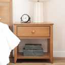 Plank+Beam Classic Nightstand with Shelf and 1 Drawer, Pecan | Exceptional Craftsmanship, Enhanced Durability, Solid Wood, 17.5" X 23" X 23"