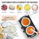 Professional Hair Removal Kit - Wax Warmer Machine with Double Pot, Large Capacity for Spa Salon and Home Use, Non-Stick Easy Clean Pots, 50 Sticks & 20 Collars (Black)