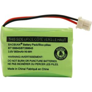 BT188645/BT288645 Battery Pack 3.6V 900mAh Ni-MH Compatible with VTech VM312 VM3251 VM3252 VM3261 Motorola MBP481 MBP482 MBP483 Digital Video Baby Monitor