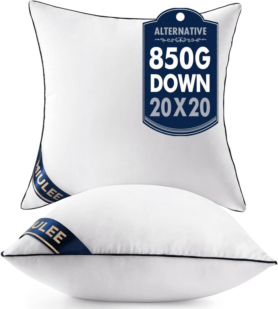 MIULEE 20x20 Pillow Inserts Set of 2 Throw Pillows 20 Inch Premium Down Alternative Pillow Inserts Decorative Pillow Stuffer for Sofa, Couch (20x20 inch, Set of 2)