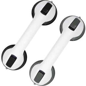 2026 New Grab Bars for Bathtubs and Showers, 2 Pack Heavy Duty Shower Handle 12 Inch Suction Cup Removable Handrails Bath Grip for Elderly, No Drilling