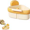 Suction Cup Sink Corner Rack, Suction Cup Sink Corner Rack Strainer, Triangle Storage Rack with Drain Hole, Corner Sink Trash Catcher for Food Waste (Orange)