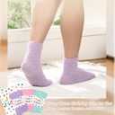 Geyoga 3 Pairs Fuzzy Socks for Women Happy Birthday Gifts Soft Fluffy Cozy No Shed Slipper Sock Thick Warm Sleeping Sock (Pastel)