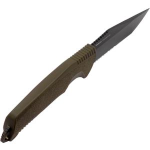 SOG Trident FX Partially Serrated Fixed Blade Full-Tang Tanto Knife | CRYO 4116 Steel | GRN Grip | UMS Compatible Sheath