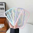 Caseative for iPhone 15 Case,Cute Curly Wave Frame Shape Shockproof Soft Phone Case (Pink)