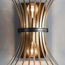 Kichler Baile 16.2 Inch 2 Light Wall Sconce in Natural Brass and Black, 16.25x12.5x8
