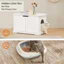 unipaws Cat Litter Box Enclosure Furniture, Cat Washroom, Hidden Litter Box Cover, Cabinet for Large Cat, Dog Proof Cat Litter Boxes, Hideaway Litter Box, Cat House, White, No Top Open
