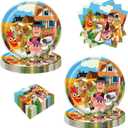 40Pack Lai Granja De Zenoon Party Supplies include 20 plates, 20 napkins for The De Zenoon birthday party decoration (Light)