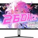 SANSUI 27 Inch WQHD 1440p Gaming Monitor 240hz up to 260hz-Fast IPS 1ms FreeSync Premium DCI-P3 98% sRGB130% HDR10 2DisplayPort 1.42HDMI2.0 PC Gaming Monitor with Crosshair