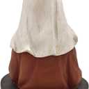 Thanksgiving Girl w Basket on Base  4.13" Resin Fall Harvest Bust Figurine  Autumn Tabletop Decoration for Home, Shelf, or Tiered Tray Display