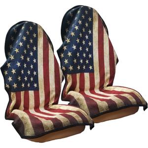 Car Seat Cover Protector Front Seats,for Gym Workout,Running,Swimming,Beach and Hiking,Waterproof Sweat Towel Bucket Seat Covers for Cars SUV Trucks (American Flag, 2Pcs)