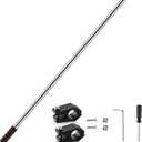 Boat Flag Pole 46", Heavy Duty Stainless Steel Marine Flag Pole with Non-Slip Grip, 7/8" Diameter Flagpole with Mounting Clamps for Boat, Yacht, Truck Bed, Kayak, RV