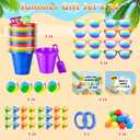 170Pcs 24 Set End of The Year Student Gifts,Beach Balls Sand Bucket and Shovels Set Neon Sunglasses Water Squirts Water Balls Summer Cards for Pool Beach Party Favors