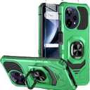 for Cricket Icon Plus 2026 Phone Case/AT&T Verge 2 Case with Tempered Glass Screen Protector,Military Grade Heavy Duty Shockproof Protective Cover,with Ring Kickstand (Green)