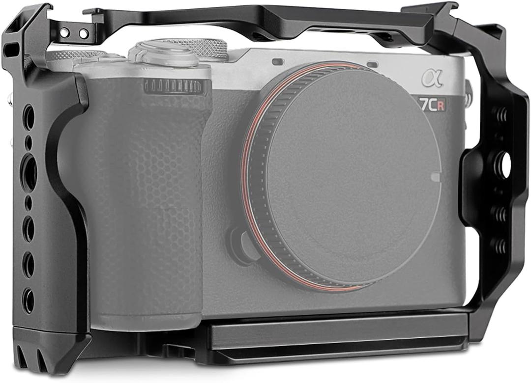 LEFTFOTO Camera Cage for Sony A7C II / A7CR,Camera Protection Frame Rig with Arca Base, Compatibility with DJI RS Stabilizer- for Vlog Video Shooting, black