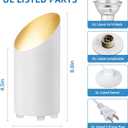 SUNVIE 2 Pack Uplighting Indoor Floor Can Light, 5W Up Lights with 2700K LED GU10 Bulbs, Uplights Floor Spot Lights Indoor for Home Accent Lighting, 5.9 FT Plug Cord & Foot Switch