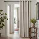 jinchan Room Darkening Curtain 84 Inch Length Beige Curtain for Bedroom Living Room Drape 1 Panel Texture Grommet Top Window Treatment 72 Inches Wide by 84 Inches Long