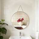 Funerom Gold Round Wall Mirror 15.4 Inches Circle Mirror Bathroom Mirrors for Over Sink