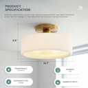 Modern Porcelain Flush Mount Ceiling Light - White Ceramic Shade, Vintage Farmhouse Lighting for Bedroom, Hallway, Closet & Entryway (White, 14“W x 14" L x 6.8" H)