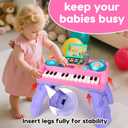 Baby DJ Table for Toddlers 1-3 with Music & Light, Musical Baby Piano Toys 6-9-12-18 Months Toddler Activity Table Music Instruments Learning Toys for 1 Year Old Girl First Birthday Gifts Age 0-2