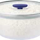 Anyday 12-Cup Microwave Rice Cooker Bowl with Lid  Microwavable Safe Glass Cookware for Rice, Grains & Vegetable Steaming - BPA Plastic Free, Steaming & Even Reheating | Stackable Airtight Container (Blueberry)